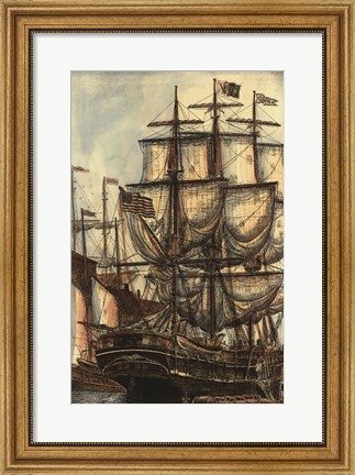 Framed Printed Majestic Ship I Print