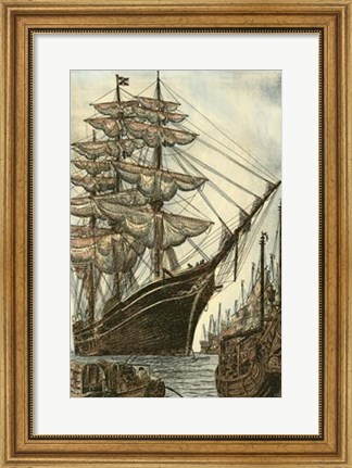 Framed Printed Majestic Ship II Print