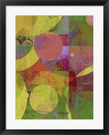 Framed Vibrant Ellipses I Print