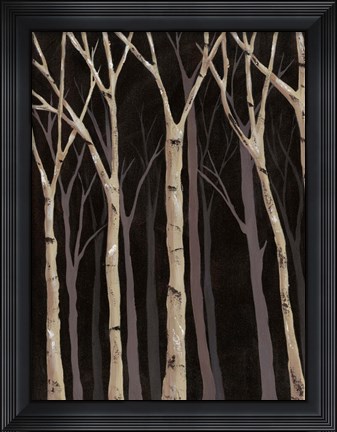 Framed Midnight Birches I Print