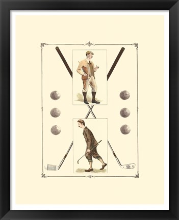 Framed Golfers: H. Hutchinson &amp; John Ball Print