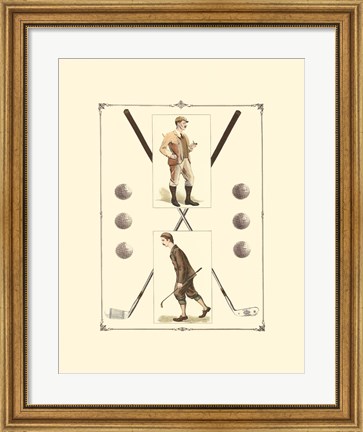 Framed Golfers: H. Hutchinson &amp; John Ball Print