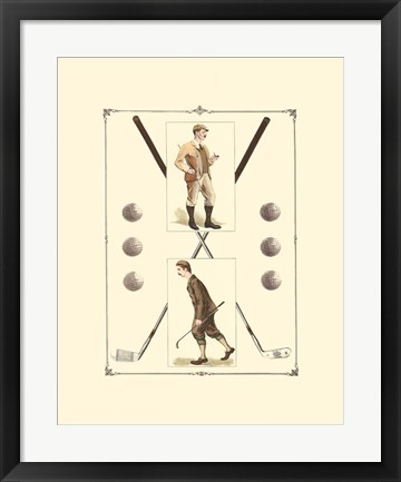 Framed Golfers: H. Hutchinson &amp; John Ball Print