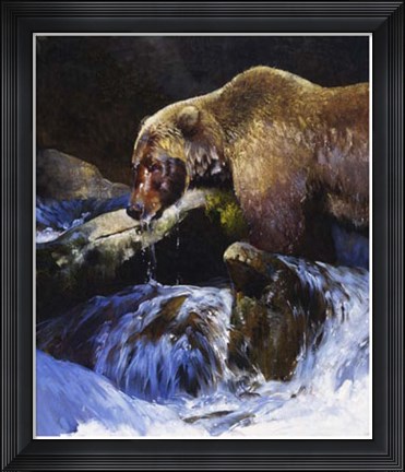 Framed Barehanded Fishing Print