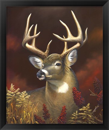 Framed Deer Portrait Print