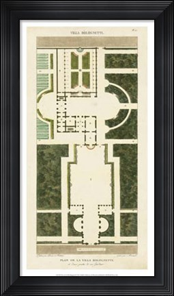 Framed Plan de la Villa Bolognetti Print