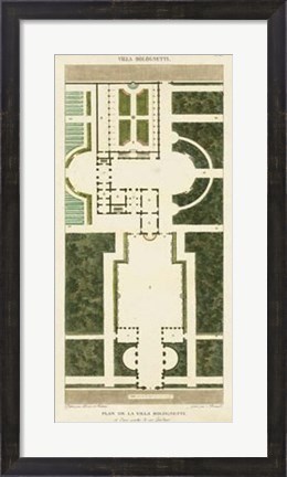 Framed Plan de la Villa Bolognetti Print