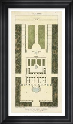 Framed Plan de la Villa Altieri Print