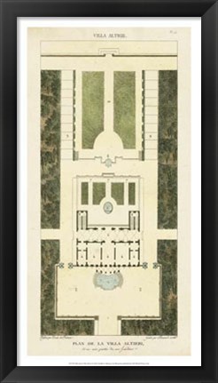 Framed Plan de la Villa Altieri Print