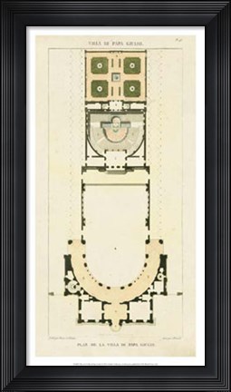 Framed Plan de la Villa di Papa Guilio Print