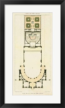 Framed Plan de la Villa di Papa Guilio Print