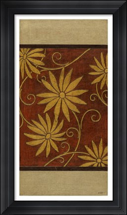 Framed Gold Daisies on Mahogany I Print