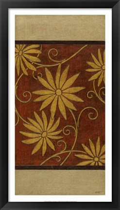 Framed Gold Daisies on Mahogany I Print