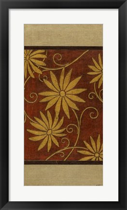 Framed Gold Daisies on Mahogany I Print