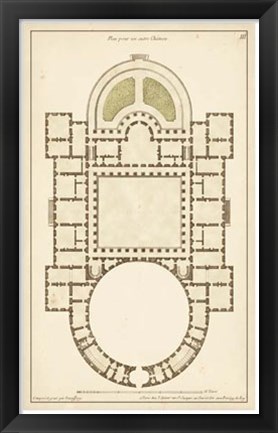 Framed Antique Garden Plan IV Print