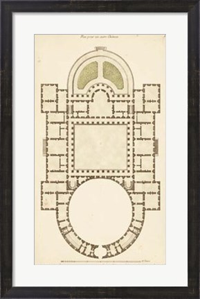 Framed Antique Garden Plan IV Print
