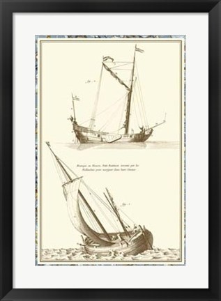 Framed Ship Schematics II Print