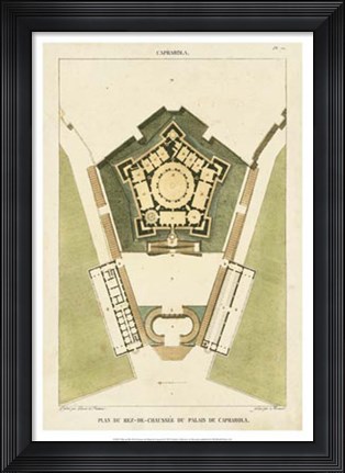 Framed Plan du Rez De Chaussee du Palais Print