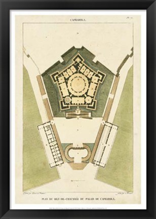 Framed Plan du Rez De Chaussee du Palais Print