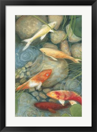 Framed Reflecting Koi I Print