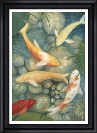 Framed Reflecting Koi II Print