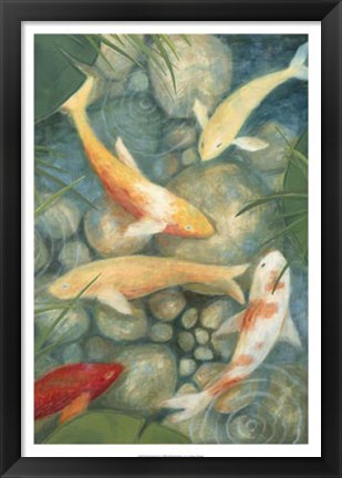 Framed Reflecting Koi II Print