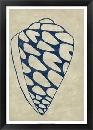 Framed Indigo Shell IV Print