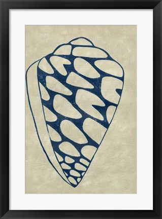 Framed Indigo Shell IV Print