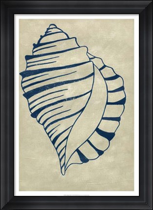 Framed Indigo Shell V Print