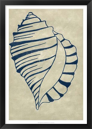 Framed Indigo Shell V Print