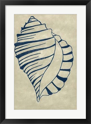 Framed Indigo Shell V Print