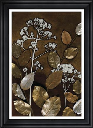 Framed Gilded Leaf Collage II Print