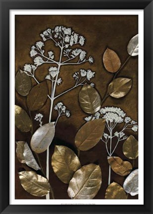 Framed Gilded Leaf Collage II Print