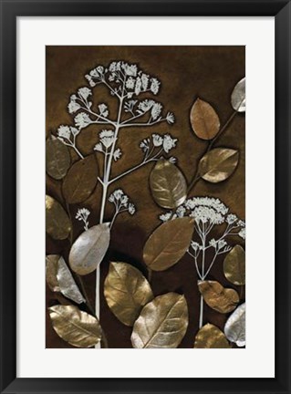 Framed Gilded Leaf Collage II Print