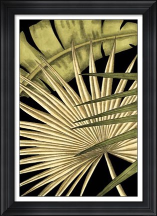 Framed Rustic Tropical Leaves I Print