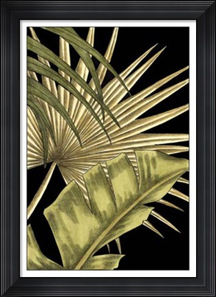 Framed Rustic Tropical Leaves II Print