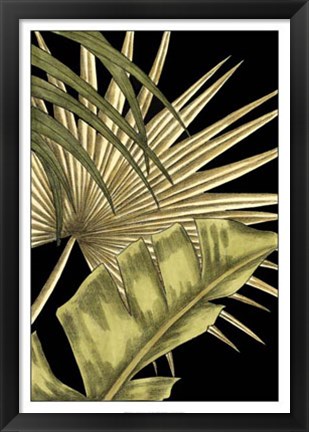 Framed Rustic Tropical Leaves II Print