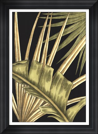 Framed Rustic Tropical Leaves III Print