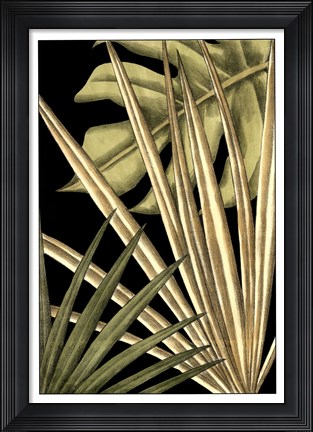 Framed Rustic Tropical Leaves IV Print