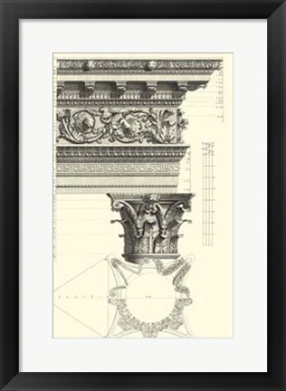 Framed B&amp;W Column and Cornice II Print