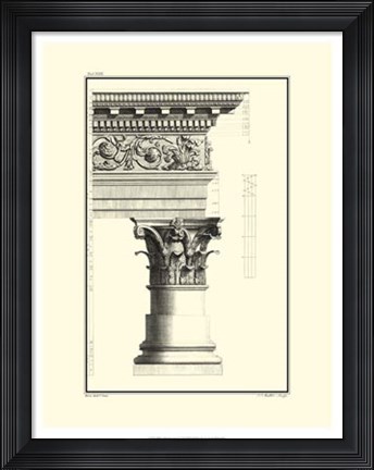 Framed B&amp;W Column and Cornice IV Print