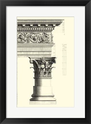 Framed B&amp;W Column and Cornice IV Print