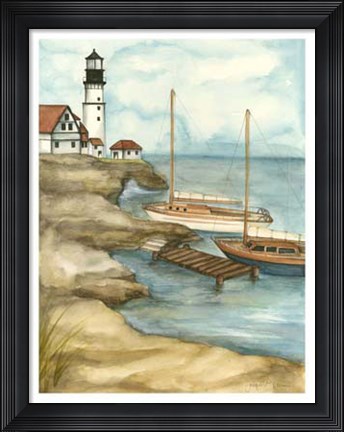 Framed Shoreline Dock I Print