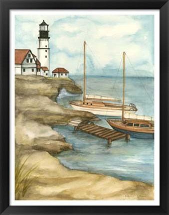 Framed Shoreline Dock I Print