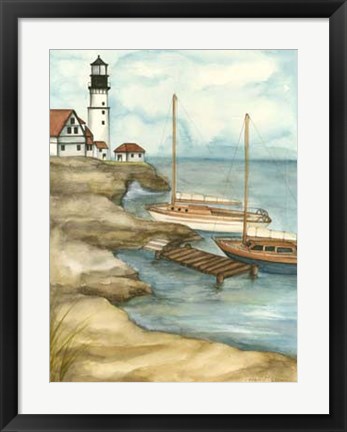 Framed Shoreline Dock I Print