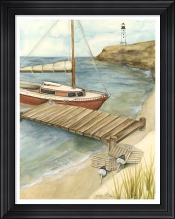 Framed Shoreline Dock II Print