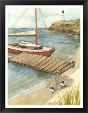 Framed Shoreline Dock II Print