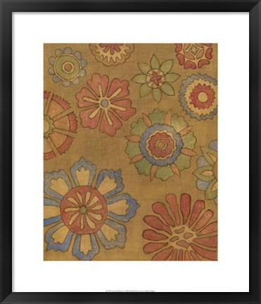 Framed Pinwheel Blossoms I Print