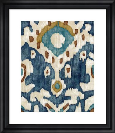 Framed Ocean Ikat II Print