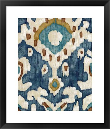 Framed Ocean Ikat II Print